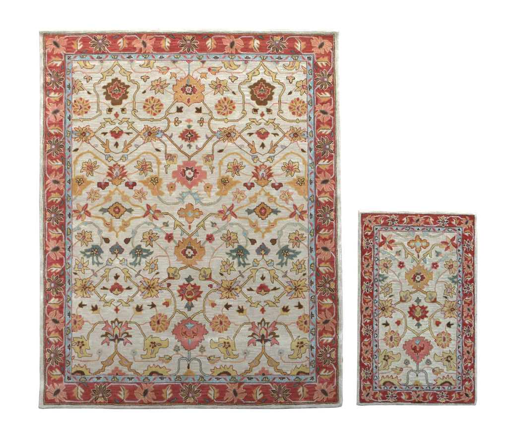 Ballard Medina Beige Oriental Style Handmade Tufted 100% Area Woolen Rugs