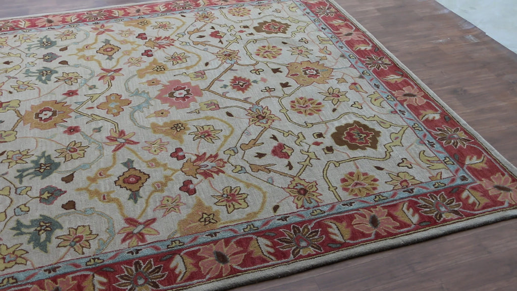 Ballard Medina Beige Oriental Style Handmade Tufted 100% Area Woolen Rugs